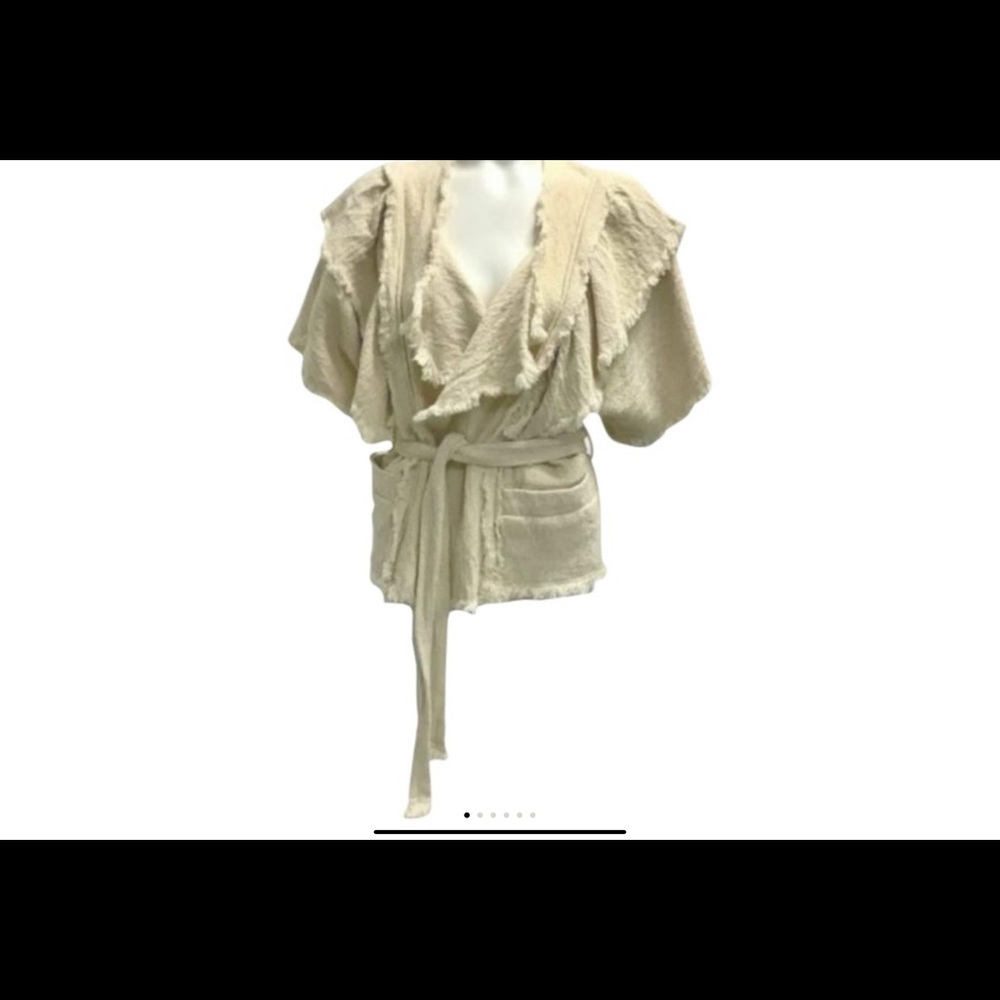 IRO stylish textured short sleeves tie jacket